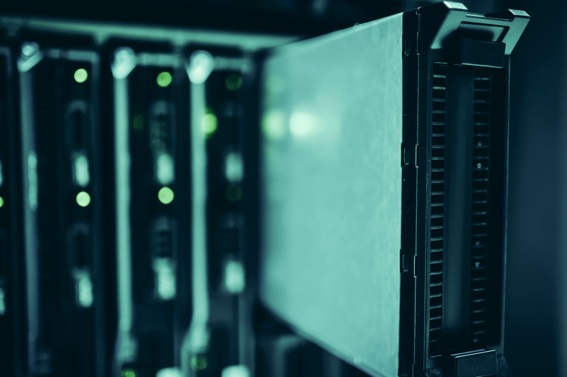 rows of server racks in a data center